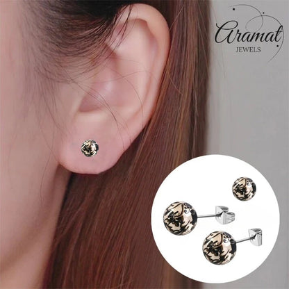 Boucles d'oreilles à clous en acier avec éclaboussures – 6 mm