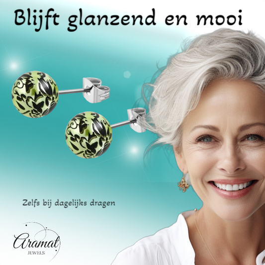 Boucles d'oreilles à clous en acier à effet « Splash » – 6 mm