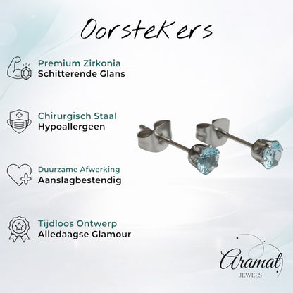 Boucles d'oreilles en zircon bleu clair
