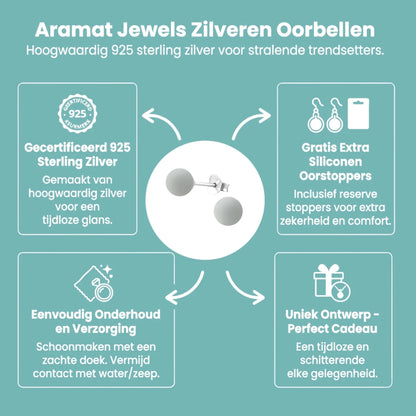 Lichtgrijze Zilveren Parel Oorbellen - Aramat Jewels - Oorbellen - cadeautip