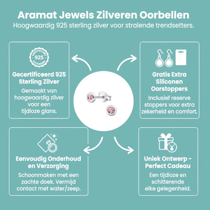 Lichtroze Kristallen Oorbellen meisje - Aramat Jewels - Oorbellen - cadeautip