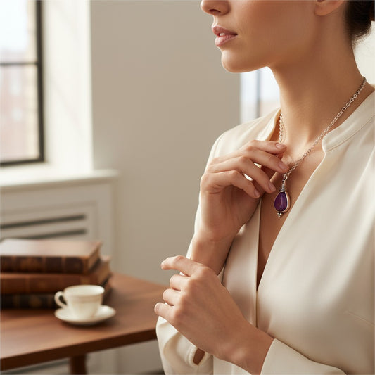 Bohemian Necklace with Drop-Shaped Pendant