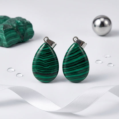 Malachiet Druppelvormige Hanger natuursteen - Aramat Jewels - Hangers - cadeautip