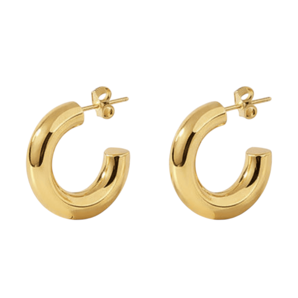 Massieve Halve Oorringen Glad RVS 25x8mm