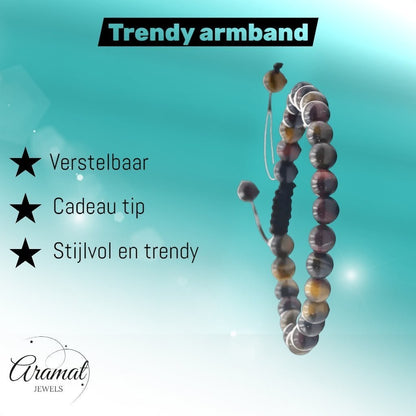 Meerkleurige Tijgeroog Armband - Aramat Jewels - Armbanden - cadeautip