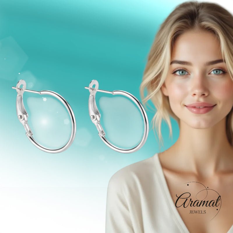 Metalen Oorringen Zilverkleurig 20mm Klapscharnier - Aramat Jewels - Oorbellen - cadeautip