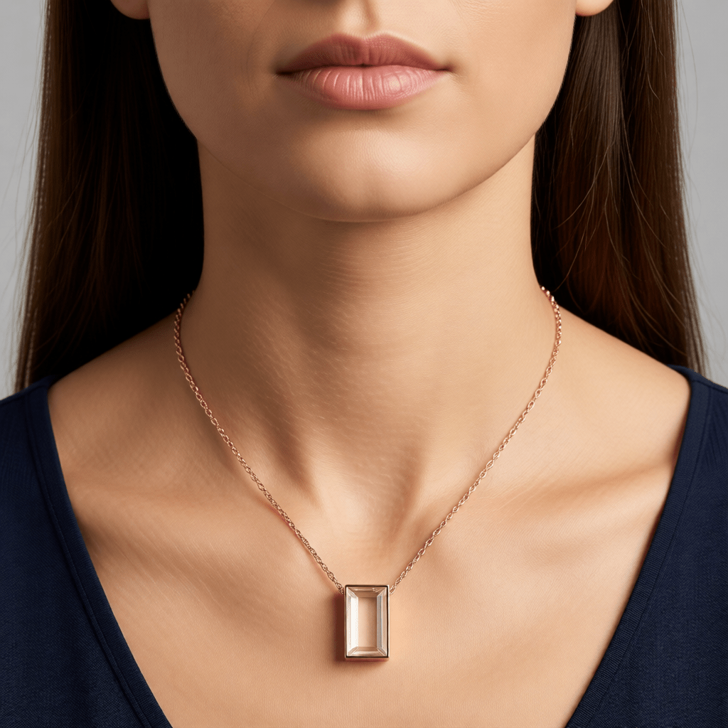 Mini Ashanger Rechthoek met Zirkonia - Rosékleur - Aramat Jewels - Gedenkhangers - cadeautip