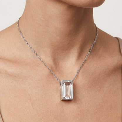 Mini Ashanger Rechthoek met Zirkonia - Zilverkleur - Aramat Jewels - Gedenkhangers - cadeautip