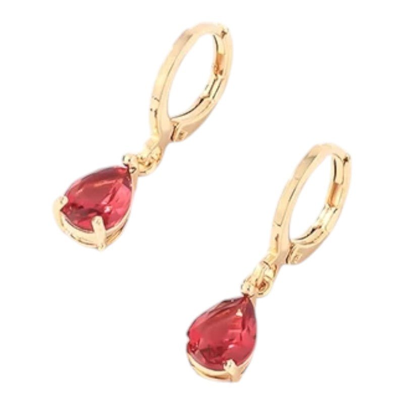 Mini Oorringetjes Meisje – Rode Zirkonia – 10mm - Goudkleur - oor6379 - 66133 - Oorringen kopen# - 10mm - alles - cadeau