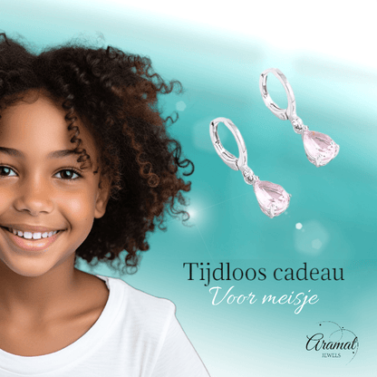 Mini Oorringetjes Meisje – Roze Zirkonia – 10mm - oor6336 - 66138 - Oorringen kopen# - 10mm - alles - cadeau