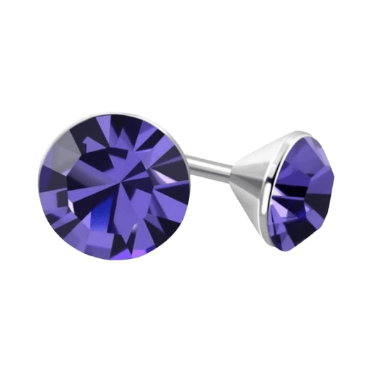 Mini Oorstekers Violet Paars – 3mm – RVS - Aramat Jewels - Oorbellen - cadeautip