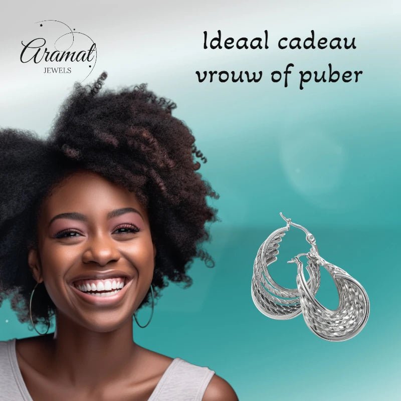 Multi Oorringen Zilverkleurig RVS – 35mm – 6 Hoepels in 1 - oor6324 - 613826 - Oorringen kopen# - 35mm - alles - cadeau