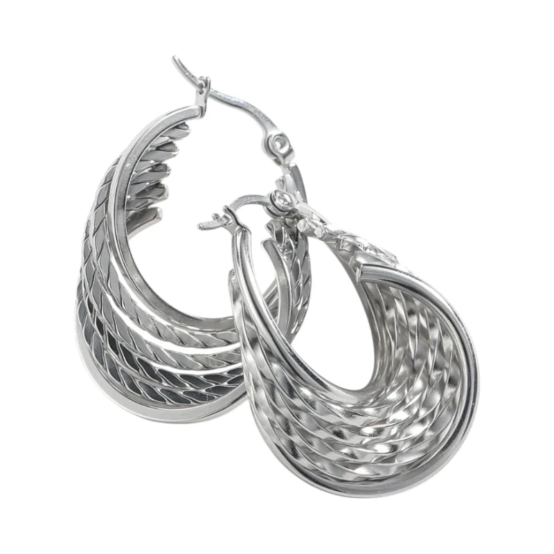 Multi Oorringen Zilverkleurig RVS – 35mm – 6 Hoepels in 1 - oor6324 - 613826 - Oorringen kopen# - 35mm - alles - cadeau