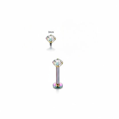 Tragus Helix Piercing – Multicolor – AB Zirconia