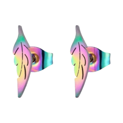 Multikleurige blad oorbellen RVS 11 mm - oor61 - Oorbellen kopen# - 11mm - alles - blad