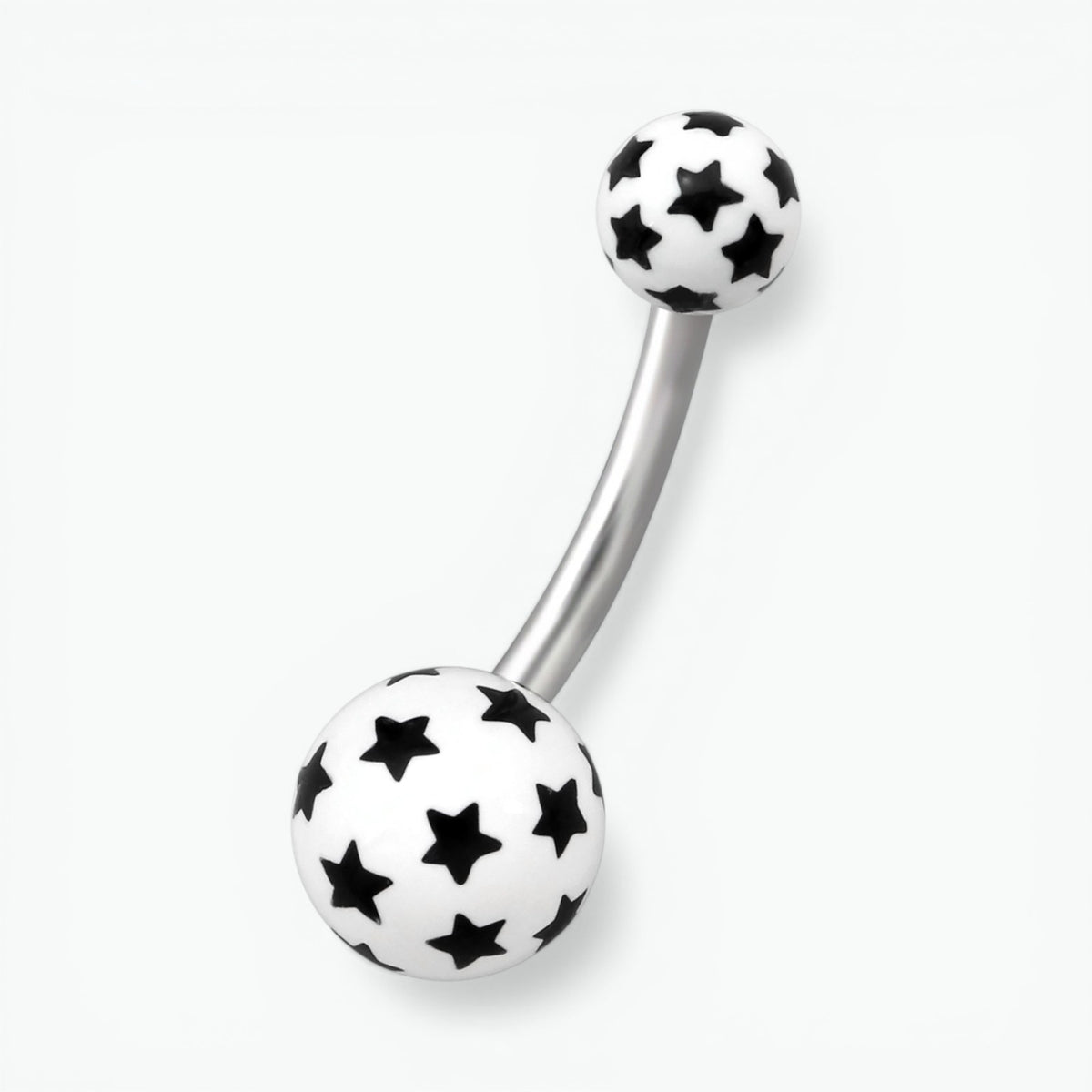 Star Steel Navel Piercing with Acrylic Balls