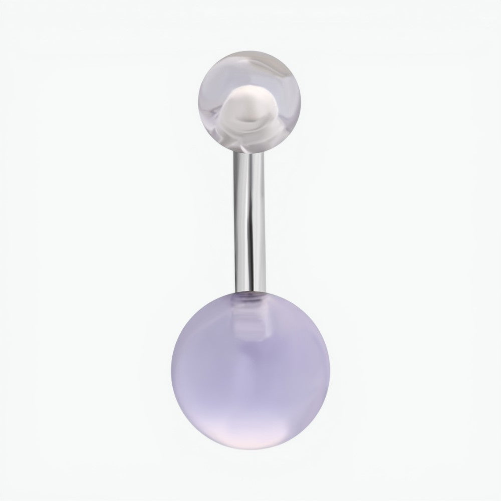 Piercing au nombril élégant en acrylique transparent