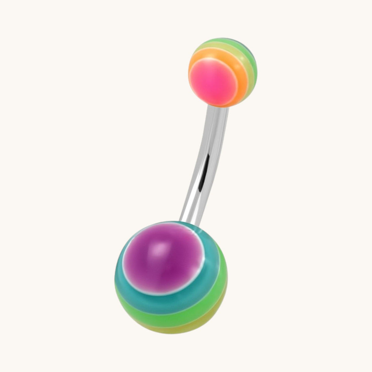 Piercing au nombril en acier acrylique arc-en-ciel