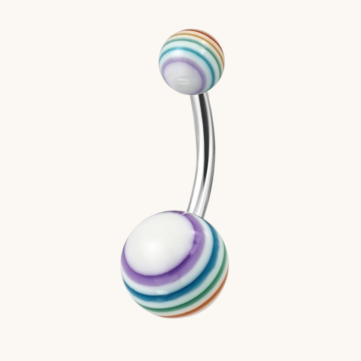 Colorful Rainbow Acrylic Belly Button Piercing