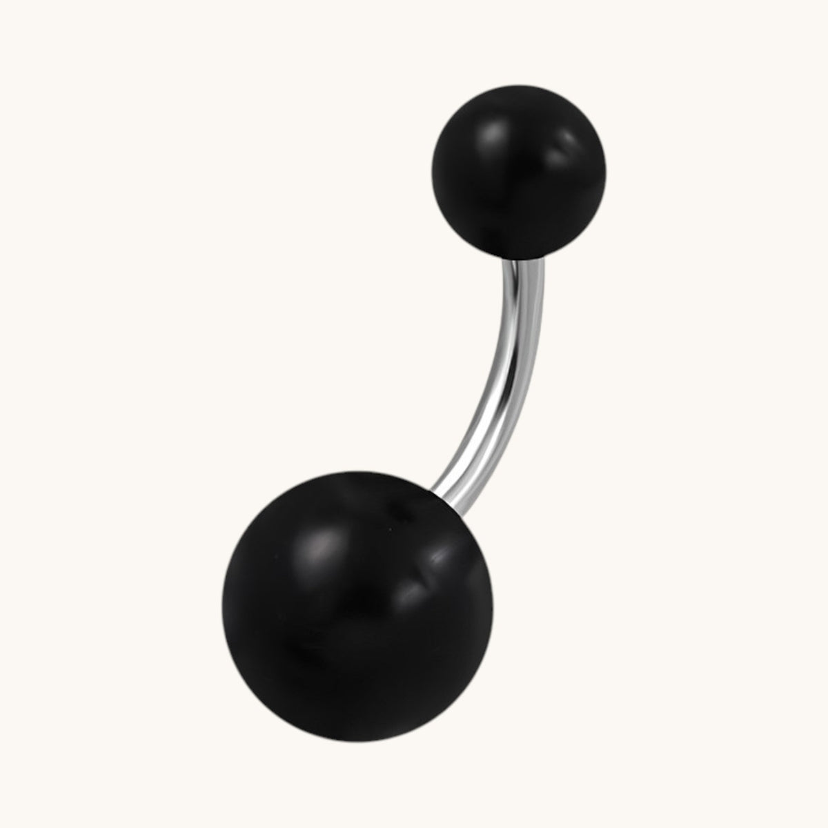 Piercing nombril en acier acrylique noir avec acier