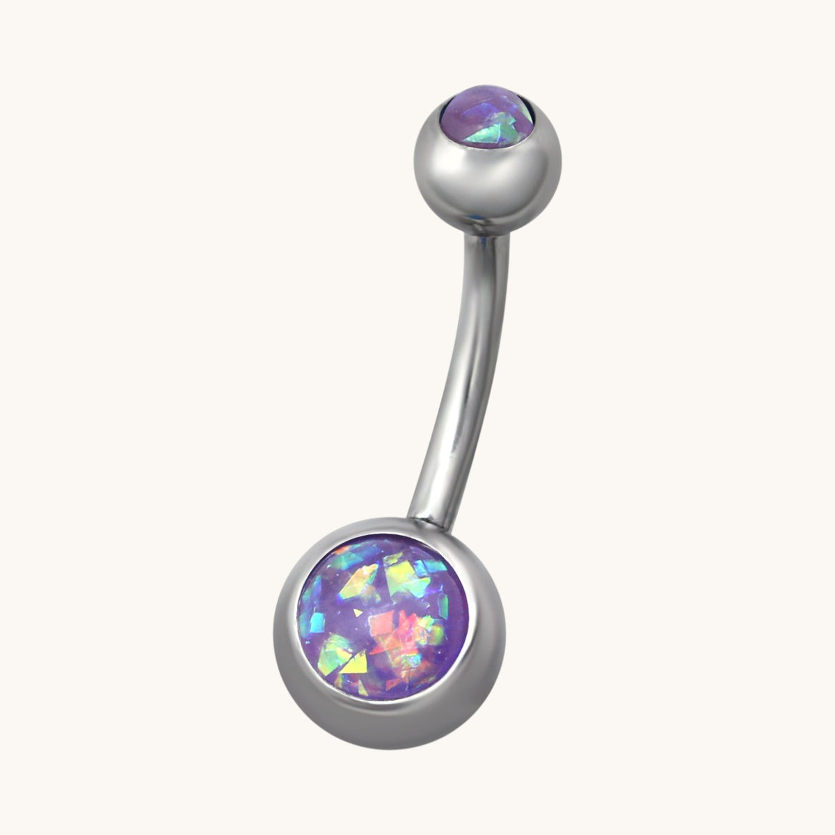 Purple Opal Steel Belly Button Piercing