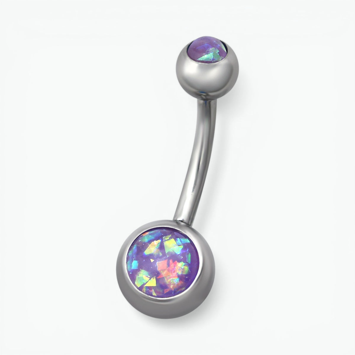 Purple Opal Steel Belly Button Piercing