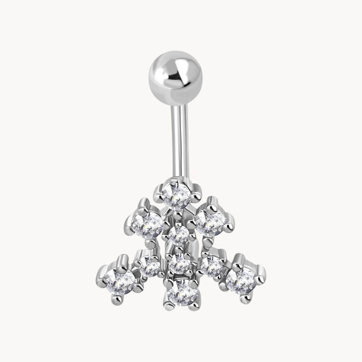 Piercing nombril en acier chirurgical avec zircone