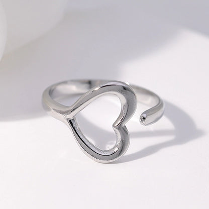 Open Ring RVS met Hartje (13 mm)