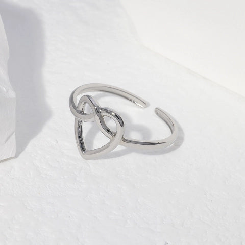 Open Ring RVS met Groot Hartje (14 mm)