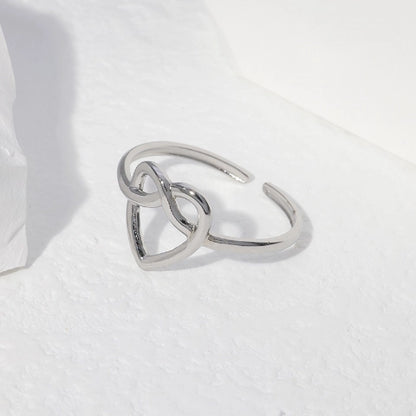 Open Ring RVS met Groot Hartje (14 mm)