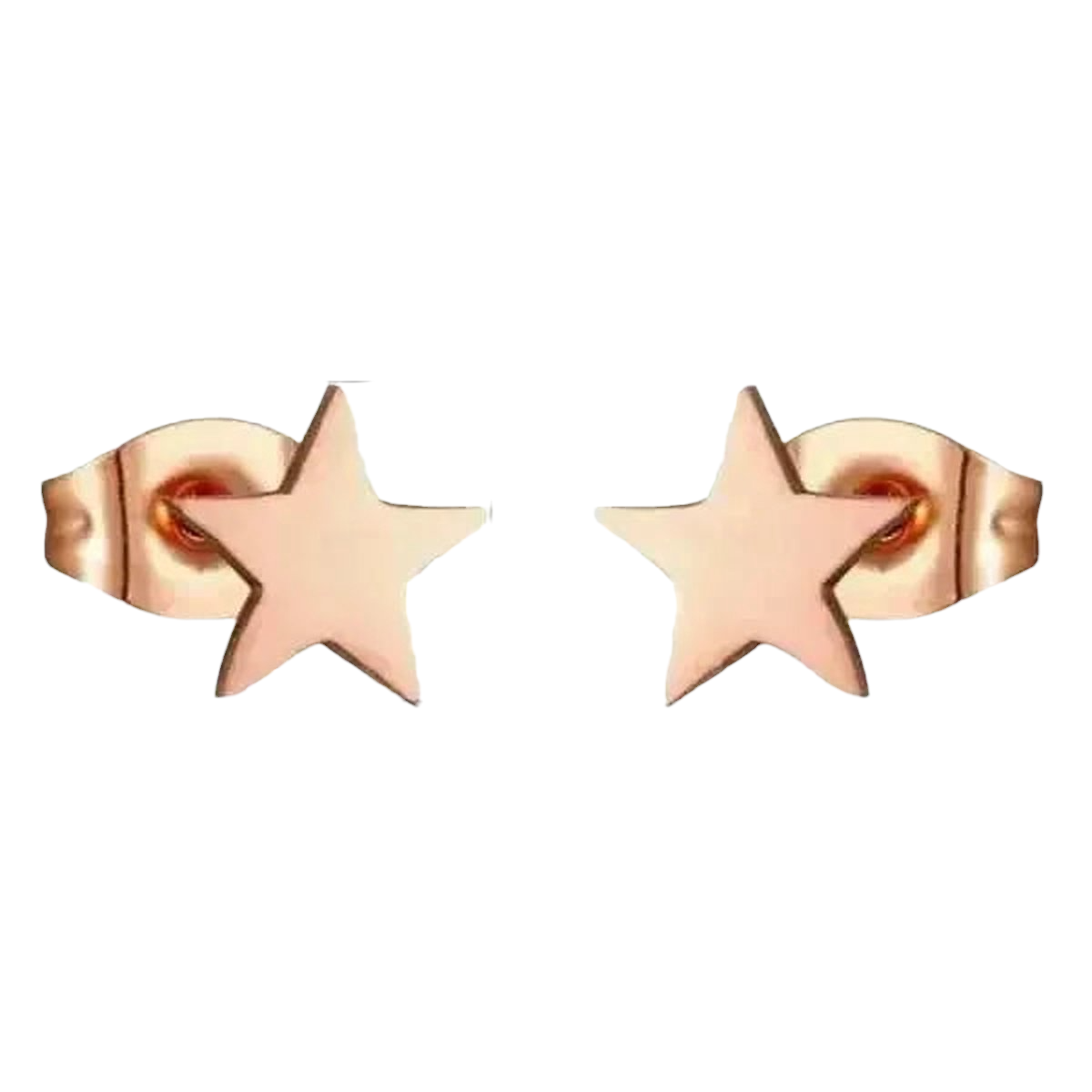 Star stud earrings rose gold steel – 7mm timeless