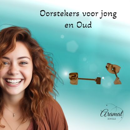 Steel Triangle Earrings Gold Color – 3mm