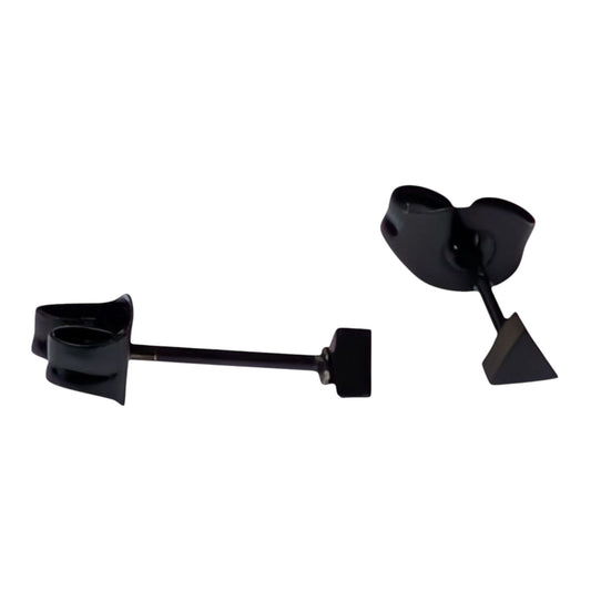 Steel Triangle Earrings Black – 3mm