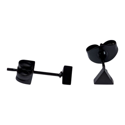 Steel Triangle Earrings Black – 4mm