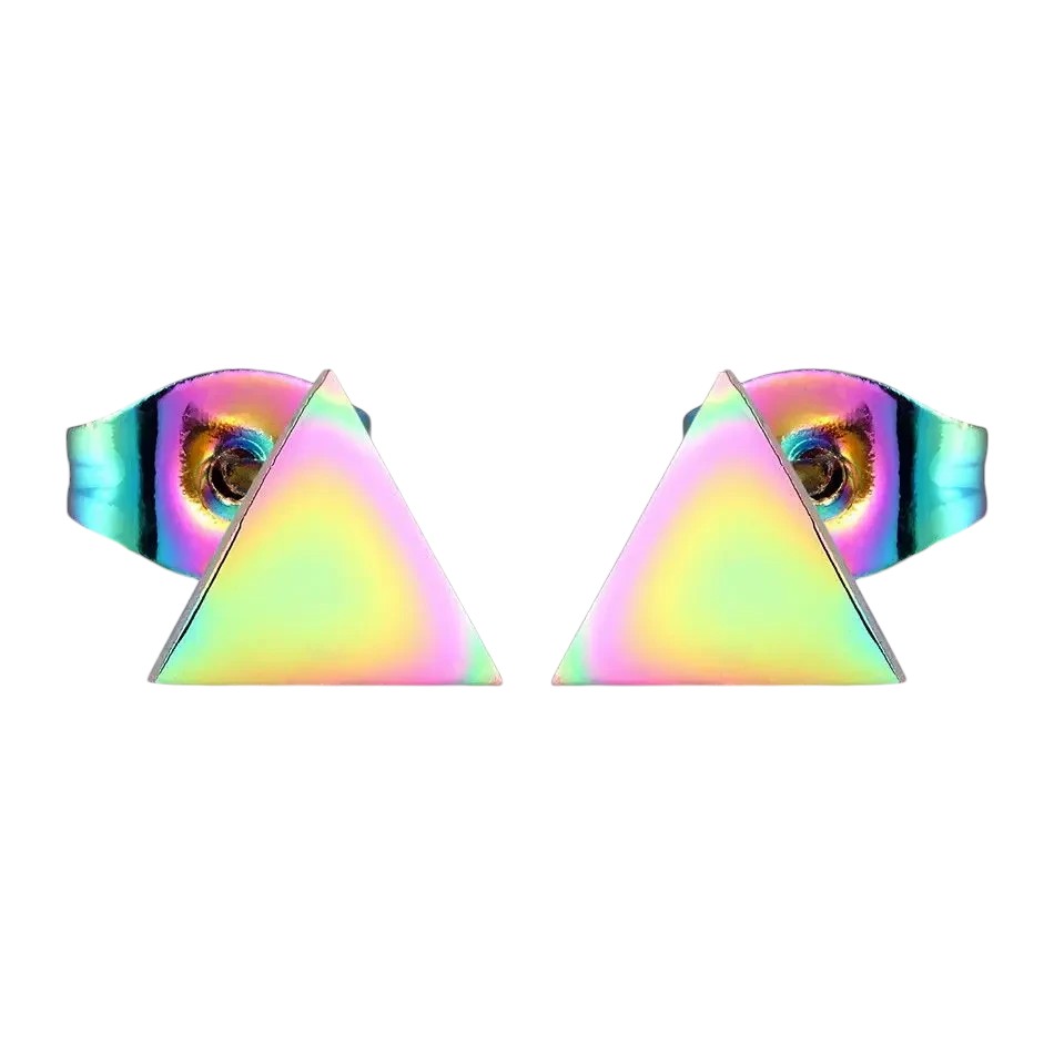 Steel Triangle Earrings Multicolor – 7mm