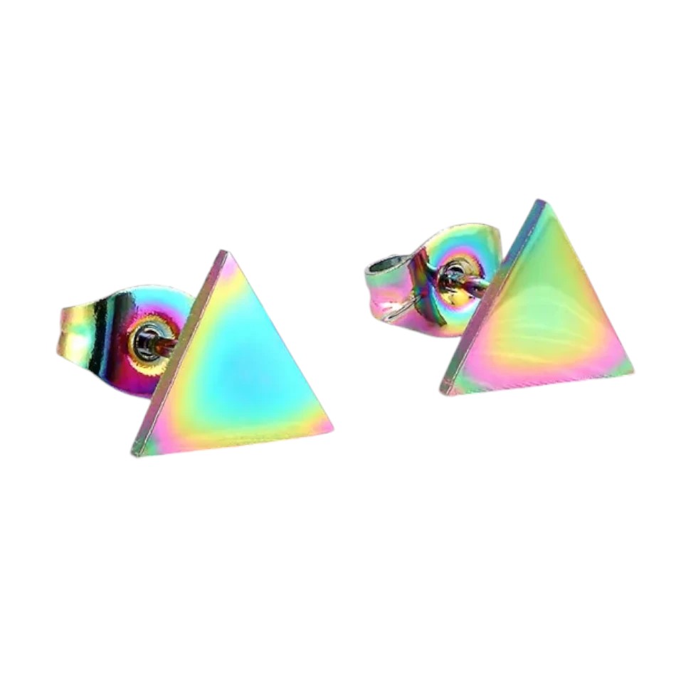 Steel Triangle Earrings Multicolor – 7mm