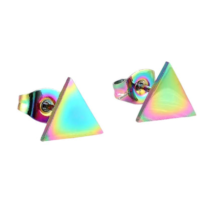 Steel Triangle Earrings Multicolor – 7mm