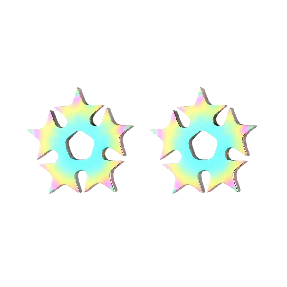 Circle of stars stud earrings multicolor – 9mm