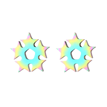 Circle of stars stud earrings multicolor – 9mm
