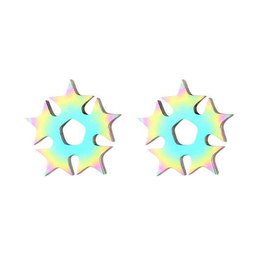 Circle of stars stud earrings multicolor – 9mm