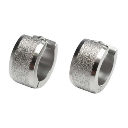 Huggies – Stainless Steel Sandblasted Silver Color (13mm) 