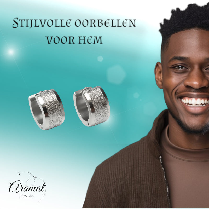 Huggies – Stainless Steel Sandblasted Silver Color (13mm) 