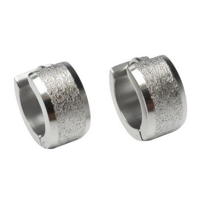 Huggies – Stainless Steel Sandblasted Silver Color (13mm) 