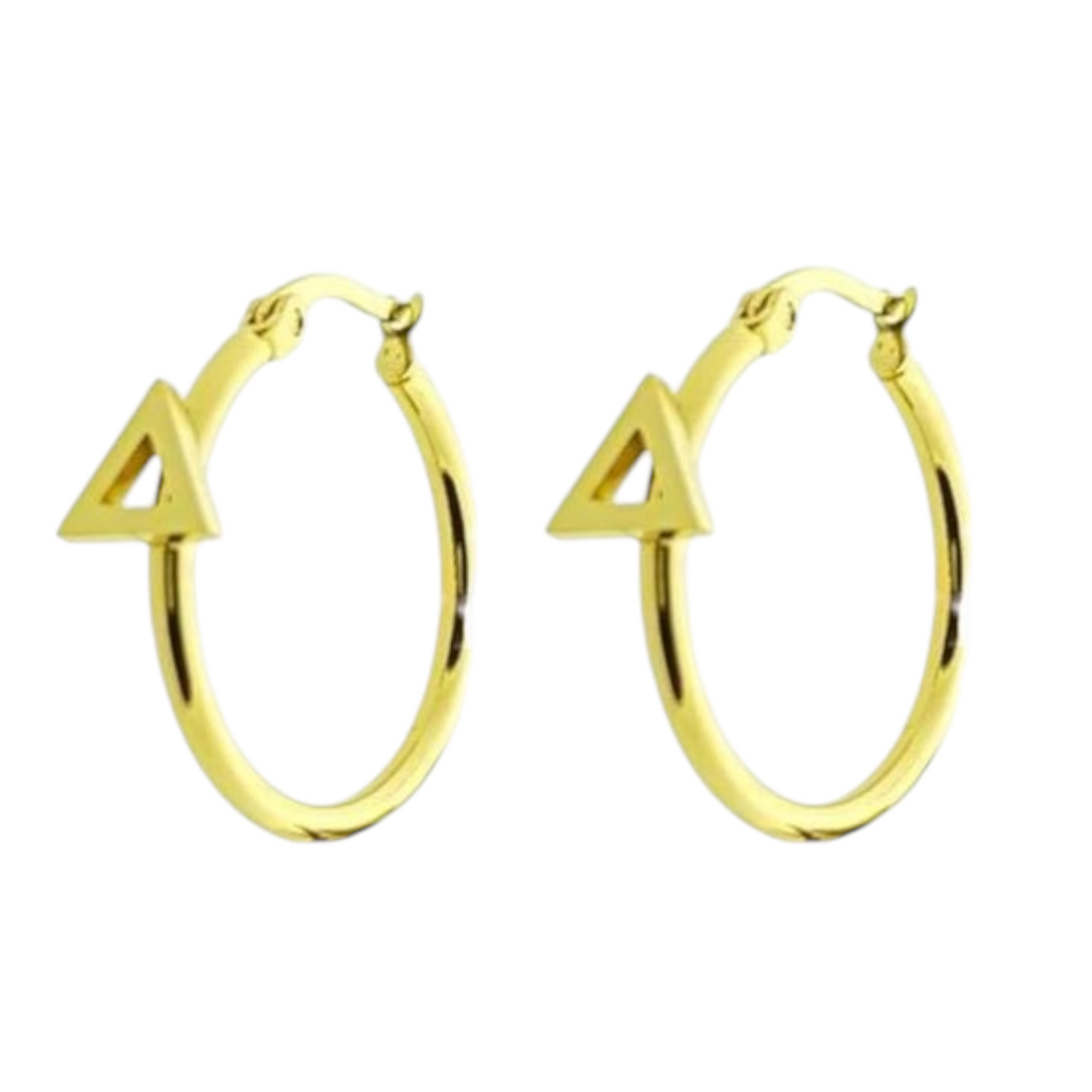 Earrings – Steel Triangle Gold-Colored (24mm)