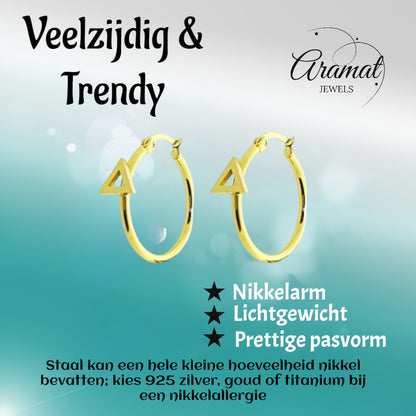 Earrings – Steel Triangle Gold-Colored (24mm)