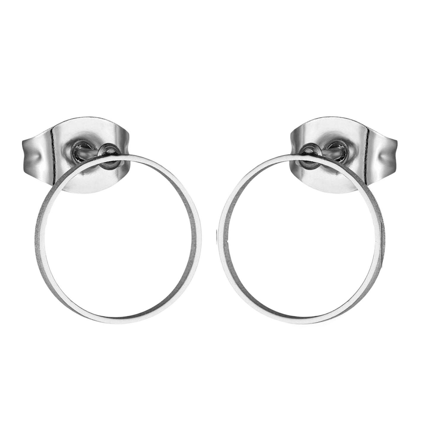 Open Circle Earrings Silver Color – 10mm
