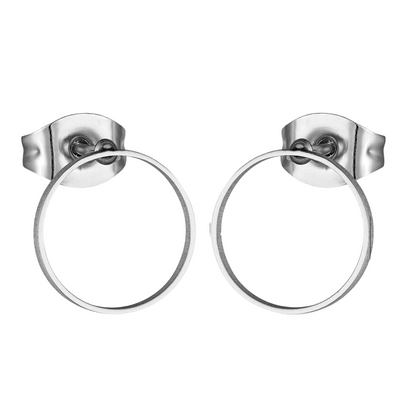 Open Circle Earrings Silver Color – 10mm