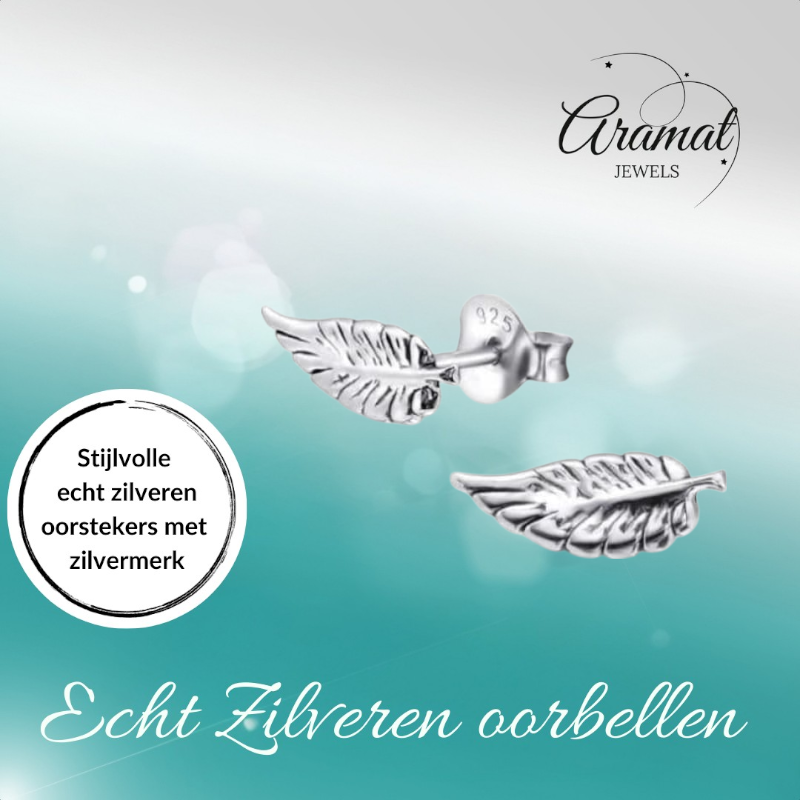 Silver Leaf Earrings Antique Look – 11x4mm