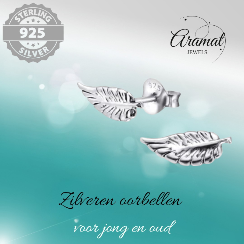 Silver Leaf Earrings Antique Look – 11x4mm
