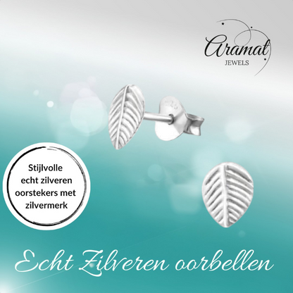 Silver Leaf Earrings Antique Look – 7x5mm